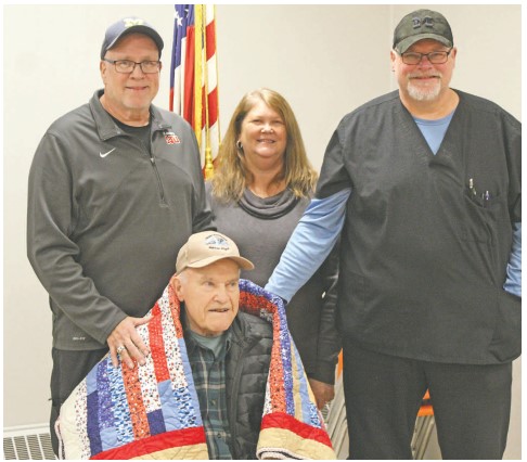 Elmblad presented with Quilt of Valor